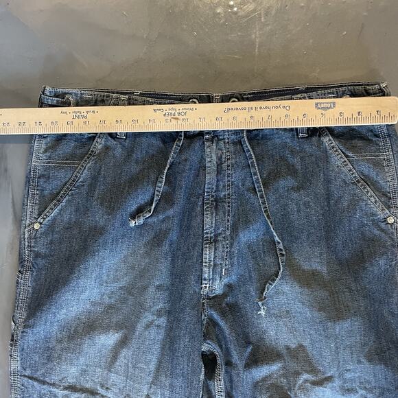 Vintage Polo Jeans Co Ralph Lauren DRAW STRING CARPENTER Mens JEANS BLUE 38x32 - Picture 3 of 10